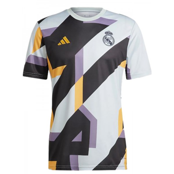 Real madrid maglia pre-partita uniforme da calcio da uomo bianco nero abbigliamento sportivo kit da calcio top shirt 2023-2024
